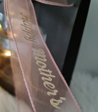 Load image into Gallery viewer, Medium dome w blush rose flowers, gift box &amp; ribbon w lights - MOT18
