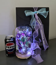 Load image into Gallery viewer, Medium dome w Singapore orchid , gift box &amp; ribbon w lights - MOT19
