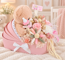 Load image into Gallery viewer, X - Baby girl preserved flowers &amp; toy in pram
