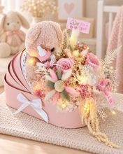 Load image into Gallery viewer, X - Baby girl preserved flowers &amp; toy in pram
