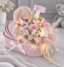 Load image into Gallery viewer, X - Baby girl preserved flowers &amp; toy in pram
