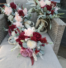 Load image into Gallery viewer, X - Bridesmaids bouquets burgundy &amp; mauve colour
