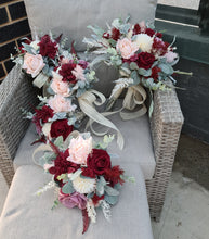 Load image into Gallery viewer, X - Bridesmaids bouquets burgundy &amp; mauve colour
