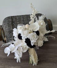 Load image into Gallery viewer, Everlasting bridal bouquet in black &amp; white
