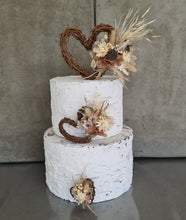 Load image into Gallery viewer, Boho rustic love hearts wedding cake topper
