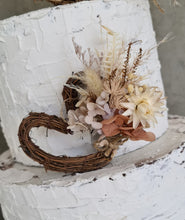Load image into Gallery viewer, Boho rustic love hearts wedding cake topper

