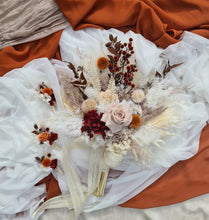 Load image into Gallery viewer, Fully preserved bridal bouquet - orange &amp; neutral
