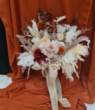 Load image into Gallery viewer, Fully preserved bridal bouquet - orange &amp; neutral
