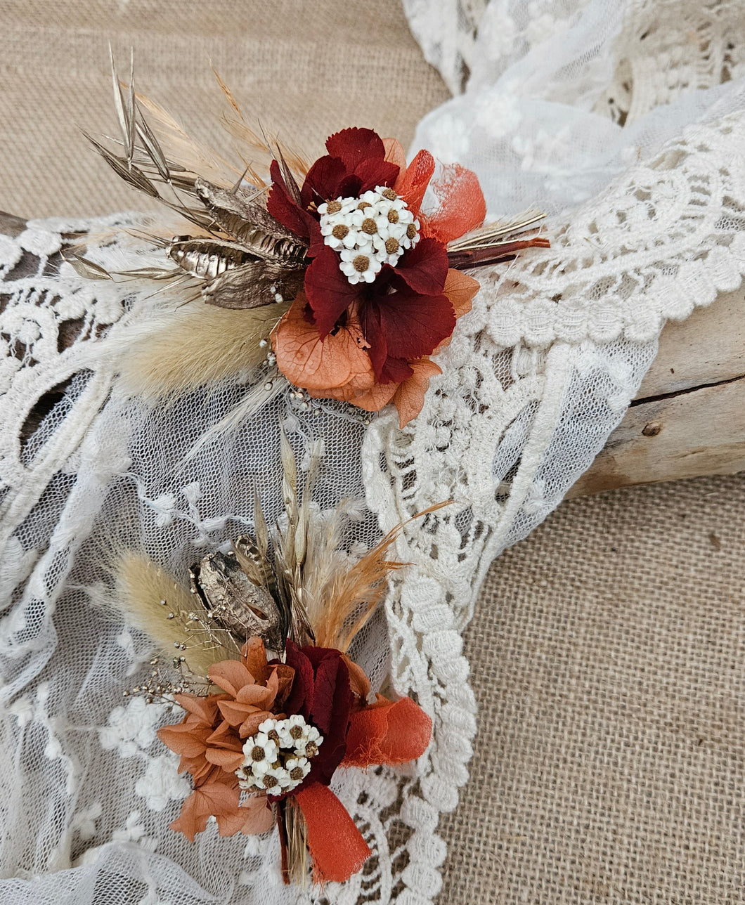 Rustic buttonholes - preserved and dry flowers