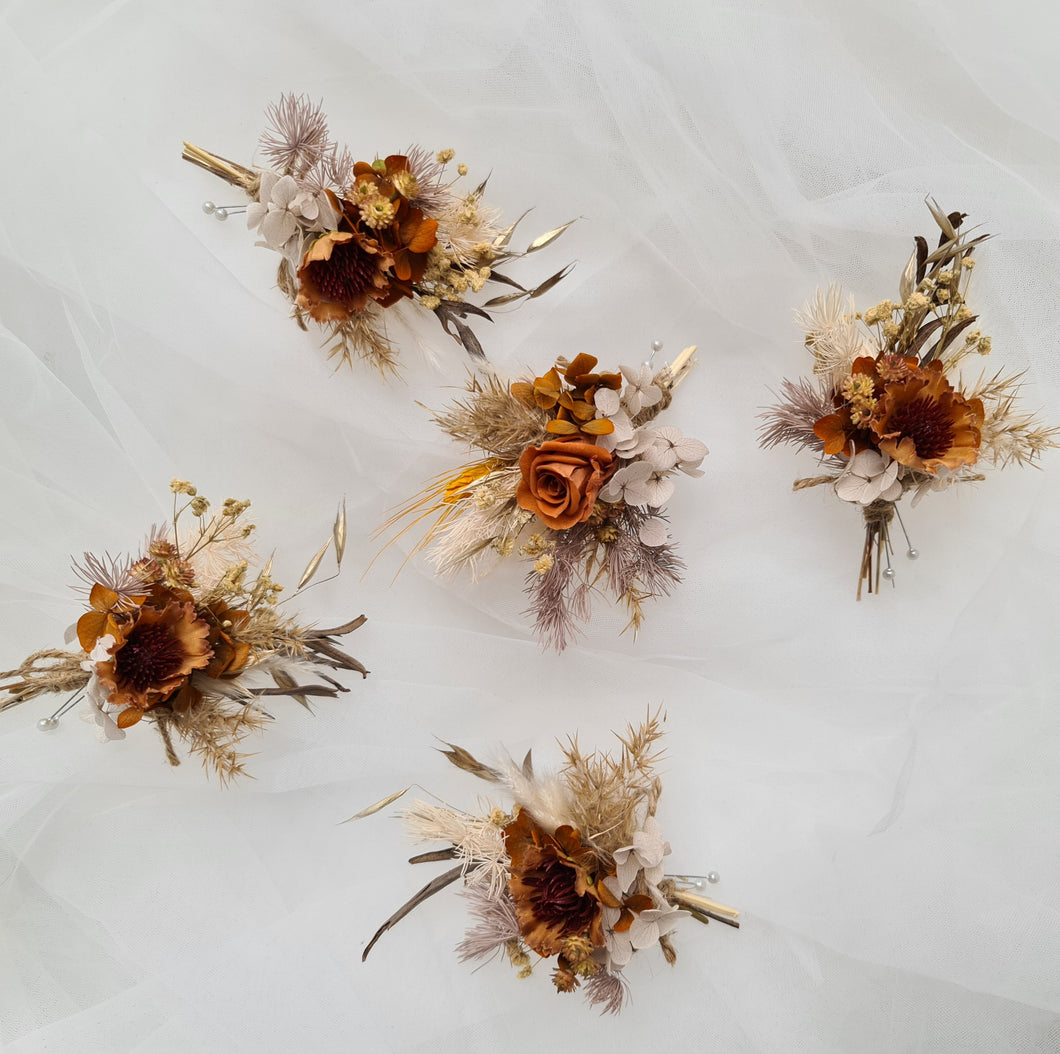 Everlasting flowers rustic buttonholes