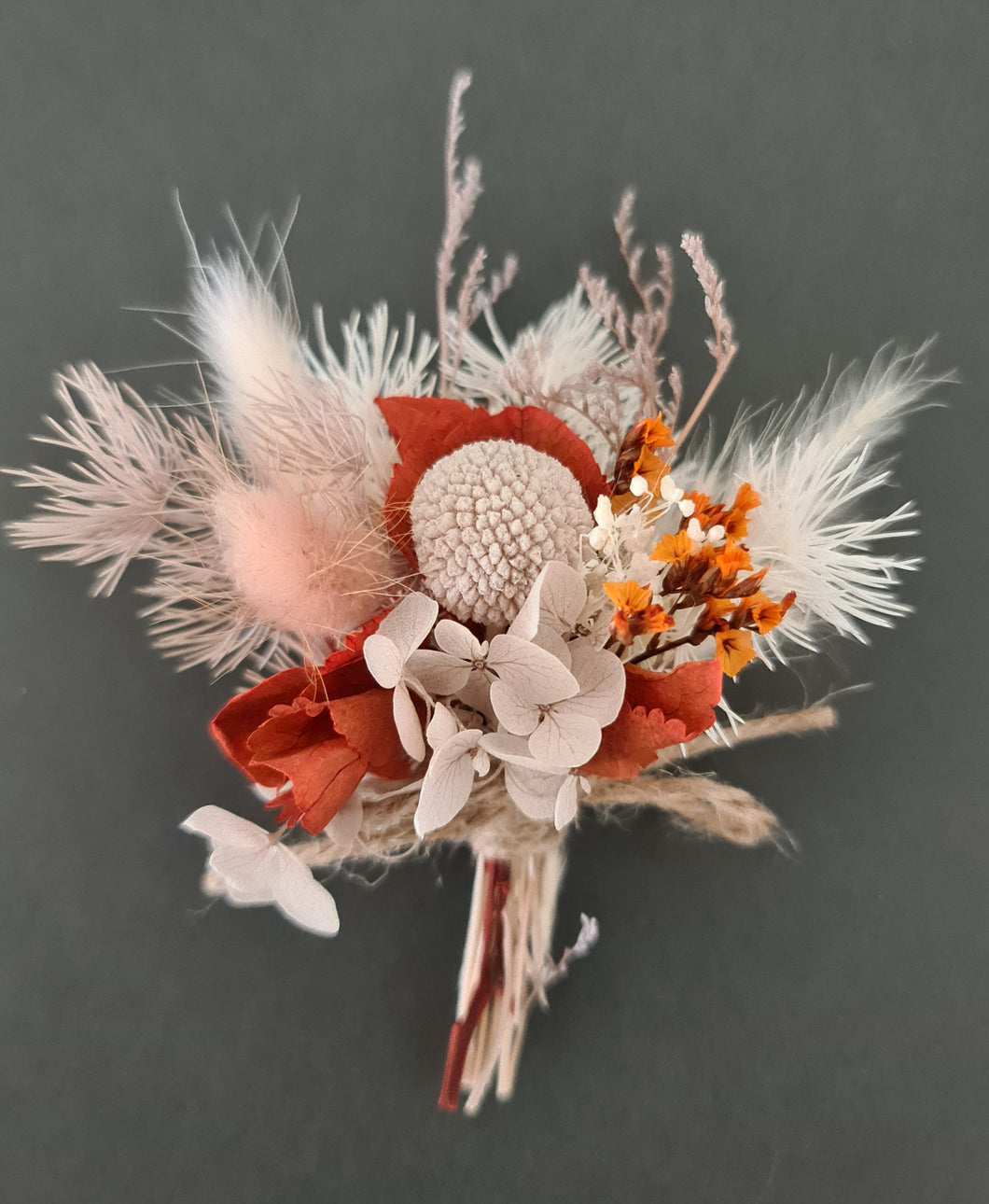 Rustic style preserved flowers buttonholes