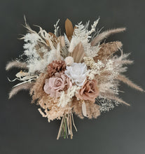 Load image into Gallery viewer, Boho bridal bouquet - real touch &amp; preserved flowers
