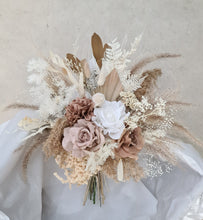 Load image into Gallery viewer, Boho bridal bouquet - real touch &amp; preserved flowers
