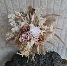 Load image into Gallery viewer, Boho bridal bouquet - real touch &amp; preserved flowers
