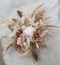 Load image into Gallery viewer, Boho bridal bouquet - real touch &amp; preserved flowers
