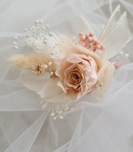 Load image into Gallery viewer, Boho blush mini preserved rose groom&#39;s buttonhole
