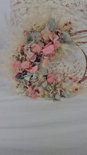 Load and play video in Gallery viewer, Peach sage everlasting flowers cake topper hoop  – 5 inch
