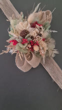 Load and play video in Gallery viewer, Wildflowers green / red preserved corsage - School formal / wedding
