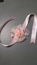 Load and play video in Gallery viewer, Everlasting flowers school formal / prom / wedding corsage pink &amp; silver beads
