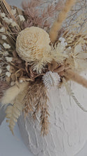 Load and play video in Gallery viewer, Boho preserved flowers cake topper w palm leaf

