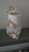 Load and play video in Gallery viewer, Boho Triple flowers cake topper - engagement, wedding
