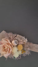 Load and play video in Gallery viewer, Everlasting flowers peach corsage w glitter - School formal / Wedding
