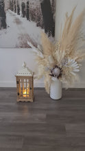 Load and play video in Gallery viewer, Boho rustic wood lantern - MEDIUM - HIRE ONLY
