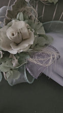 Load and play video in Gallery viewer, Gray sage green preserved flowers corsage &amp; buttonhole AB2179 - School formal, prom, graduation
