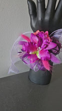 Load and play video in Gallery viewer, Bright pink fuchsia orchid corsage &amp; buttonhole AB2133 - School formal, prom, graduation

