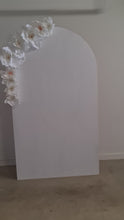 Load and play video in Gallery viewer, Plain arch / backdrop &amp; white flowers - HIRE ONLY
