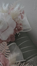 Load and play video in Gallery viewer, Blush &amp; white preserved French peony corsage &amp; buttonhole AB2135 - School formal, prom, graduation
