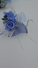 Load and play video in Gallery viewer, Blue shades preserved flowers corsage &amp; buttonhole AB2154 - School formal, prom, graduation
