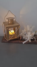 Load and play video in Gallery viewer, Boho Preserved flowers Xmas deco with lantern XMAS95
