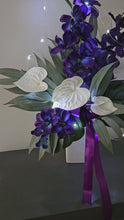 Load and play video in Gallery viewer, Singapore orchids &amp; anthurium flowers with lights flowers arrangement – AB2190

