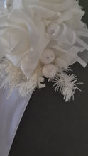 Load and play video in Gallery viewer, Everlasting flowers white corsage w glitter pearls - School formal / Wedding
