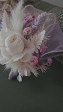 Load and play video in Gallery viewer, Lilac, pink &amp; neutral preserved French peony corsage &amp; buttonhole AB2137 - School formal, prom, graduation
