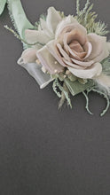 Load and play video in Gallery viewer, Simple sage green everlasting flowers corsage – school formal, prom, wedding
