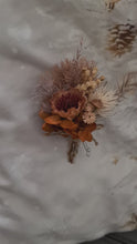 Load and play video in Gallery viewer, Rustic everlasting flowers buttonhole – Wedding groom, school prom
