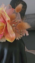 Load and play video in Gallery viewer, Peach &amp; orange orchid corsage &amp; buttonhole AB2130 - School formal, prom, graduation

