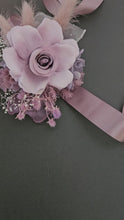 Load and play video in Gallery viewer, Everlasting flowers dusty violet corsage - School formal, prom, graduation, wedding
