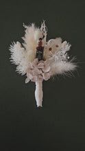 Load and play video in Gallery viewer, Fancy Jack Daniels whiskey Boho preserved flowers buttonhole – Wedding, School formal
