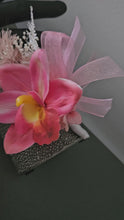 Load and play video in Gallery viewer, Pink &amp; white orchid corsage &amp; buttonhole AB2131 - School formal, prom, graduation
