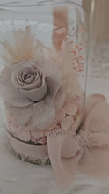 Load and play video in Gallery viewer, Mini glass flower dome w mini preserved nude rose –  AB2197
