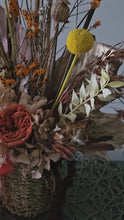 Load and play video in Gallery viewer, Rustic style flower arrangement with terracotta preserved peony – CAB2187
