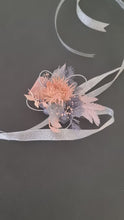 Load and play video in Gallery viewer, Sparkling grey, silver &amp; blush everlasting flowers – school formal / prom corsage
