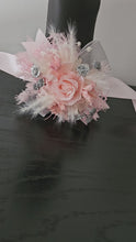 Load and play video in Gallery viewer, Everlasting flowers school formal / prom / wedding corsage pink &amp; silver bling
