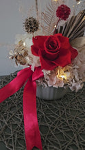 Load and play video in Gallery viewer, Preserved gift flowers red, blush &amp; gold w lights –  AB2183

