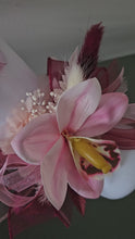 Load and play video in Gallery viewer, Burgundy &amp; pink orchid corsage &amp; buttonhole AB2129 - School formal, prom, graduation
