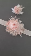 Load and play video in Gallery viewer, Blush flowers mini corsage &amp; buttonhole - wedding flower girl / boy
