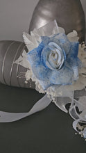 Load and play video in Gallery viewer, Sprayed blue rose everlasting flowers corsage &amp; buttonhole AB2159 - School formal, prom, graduation
